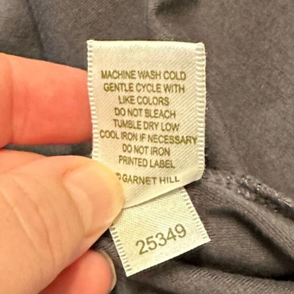 Garnet Hill Twist Front Short Sleeve Stretchy Shirt Dress Size Small V Neck Gray - Picture 8 of 10